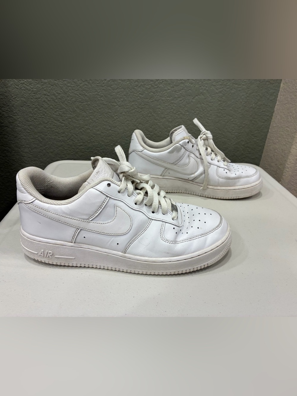 Nike Mens Air Force 1 CW2288-111 White Leather Sneaker Shoes Size 10.5